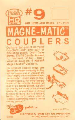 Kadee 9 HO Scale #9 Talgo Truck-Mount Knuckle Couplers Kit Medium 9/32" 2 Pairs