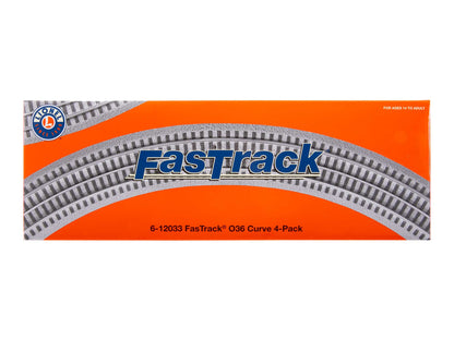 Lionel 6-12033 O Gauge FasTrack O36 Curved Track 4-Pack