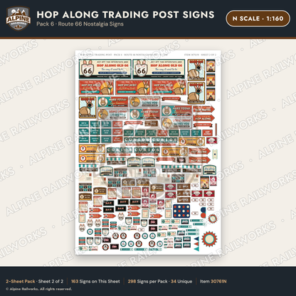 Alpine Railworks 30761N N Scale Roadside Signs - Trading Post