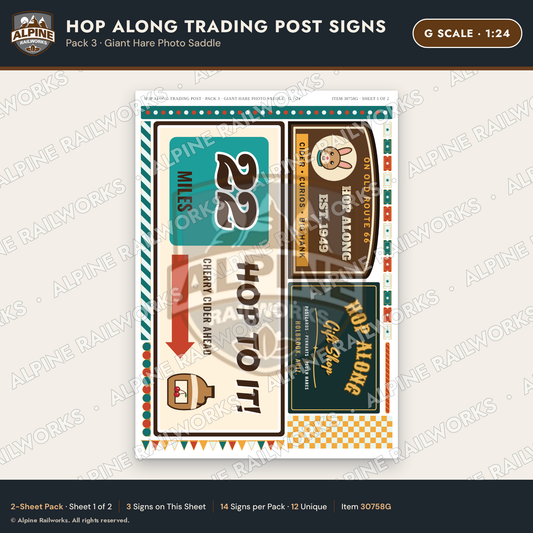 Alpine Railworks 30758G G Scale Roadside Signs - Trading Post