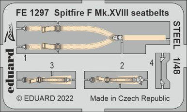 Eduard FE1297 1/48 Spitfire F Mk.XVIII Seatbelts Steel for Airfix