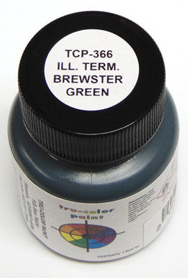 Tru-Color Paint 366 All Scale Railroad Color Acrylic Paints - 1oz  29.6mL -- Illinois Terminal Brewster Green