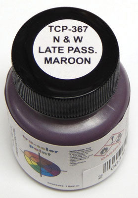 Tru-Color Paint 367 All Scale Railroad Color Acrylic Paints - 1oz  29.6mL -- Norfolk & Western Late Passenger Car Maroon