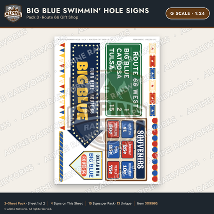 Alpine Railworks 30956G G Scale Roadside Attraction Signs - Blue Whale
