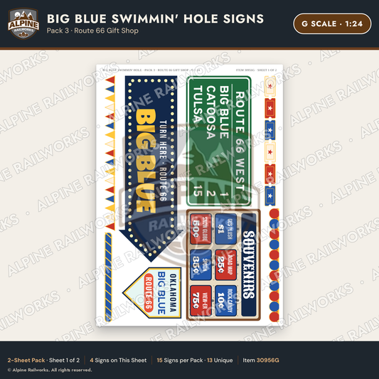 Alpine Railworks 30956G G Scale Roadside Attraction Signs - Blue Whale