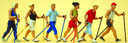 Preiser 10575 HO Scale Sports & Recreation Nordic Walkers pkg(6)