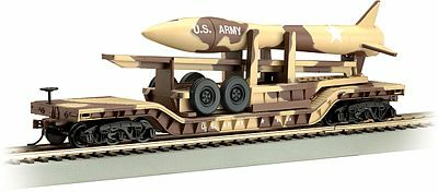 Bachmann 71397 N Scale 52ft Depressed-Center Flatcar US Army Missile
