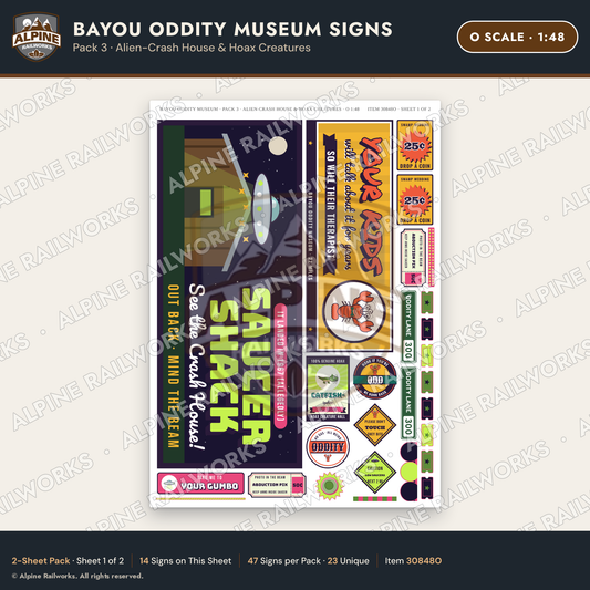 Alpine Railworks 30848O O Scale Roadside Signs - Oddity Museum