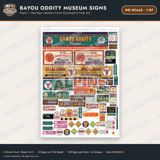 Alpine Railworks 30846HO HO Scale Roadside Signs - Oddity Museum