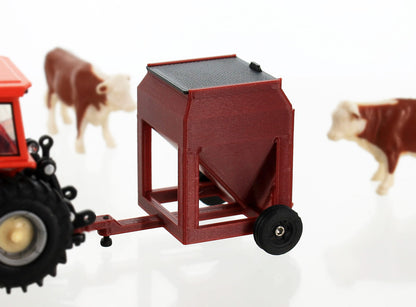 3D To Scale 64-346-R 1/64 Bulk Feed Bin Trailer, Red