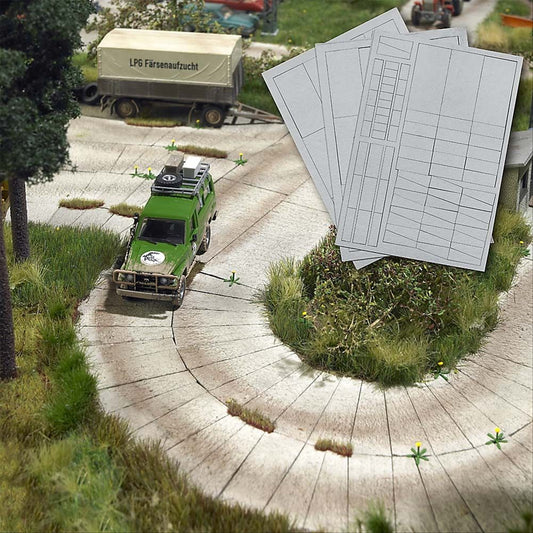 Busch 1106 HO Scale Concrete-Slab Pavement Panels