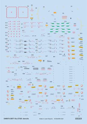 Eduard D48075 1/48 Decal Su-27UB Stencils for Academy/Kittyhawk/Great