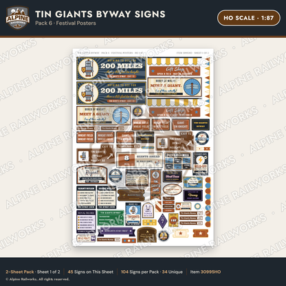 Alpine Railworks 30995HO HO Scale Roadside Signs - Scrap Metal Giants