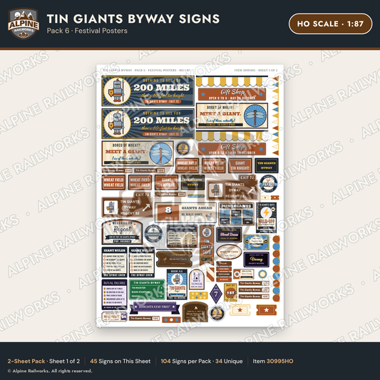 Alpine Railworks 30995HO HO Scale Roadside Signs - Scrap Metal Giants