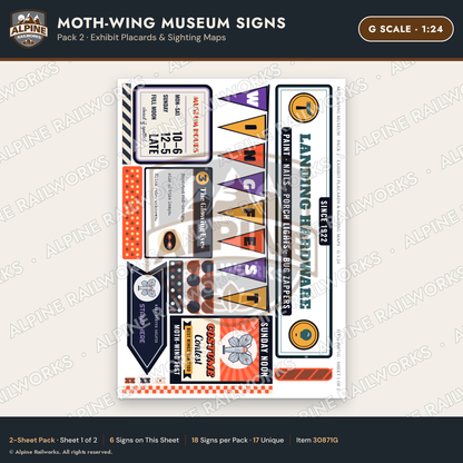 Alpine Railworks 30871G G Scale Roadside Signs - Mothman Museum