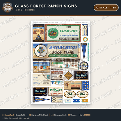 Alpine Railworks 31073O O Scale Roadside Signs - Bottle Tree Ranch