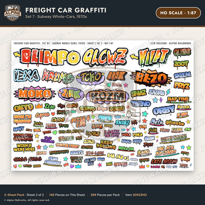 Alpine Railworks 30523HO HO Scale Freight Car Graffiti Cut-Outs