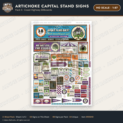 Alpine Railworks 31012HO HO Scale Roadside Signs - Giant Artichoke