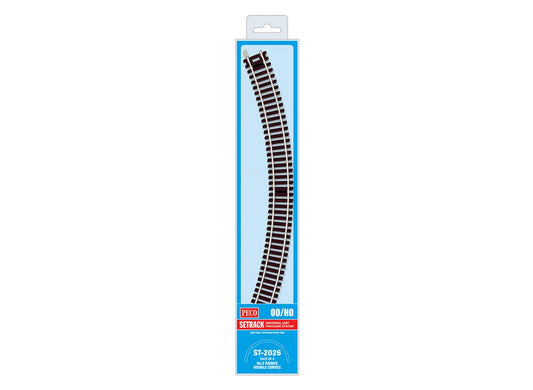 Peco ST-2026 HO Scale Code 100 Nickel Silver Double 45 Degree Curved