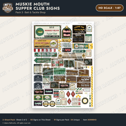 Alpine Railworks 30998HO HO Scale Roadside Signs - Giant Fish