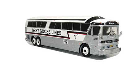 Iconic Replicas 870335 HO Scale MCI MC-7 Challenger Motorcoach Bus Grey Goose