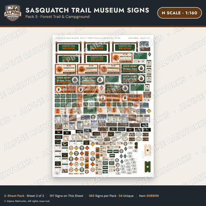Alpine Railworks 30880N N Scale Roadside Signs - Bigfoot Museum