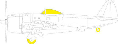 Eduard EX882 1/48 Mask P-47D Bubbletop TFace Canopy Mask Set for