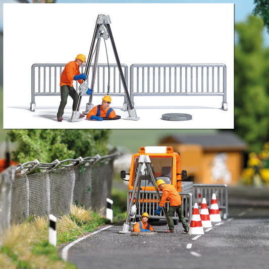 Busch 7907 HO Scale Sewer Canal Workers Action Set