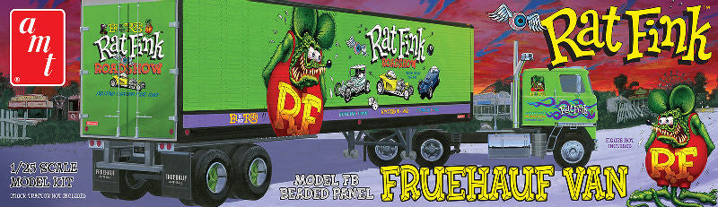 AMT 1292 1/25 Scale Rat Fink - Fruehauf Beaded Van Trailer Hauler