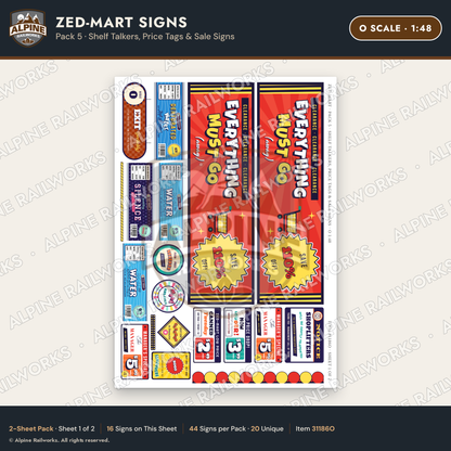 Alpine Railworks 31186O O Scale Grocery Store Signs - Funny Products
