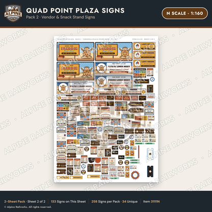 Alpine Railworks 31111N N Scale Roadside Signs - Four Corners