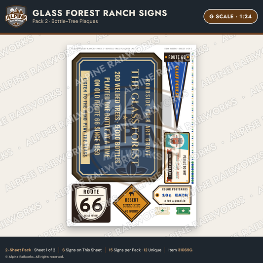 Alpine Railworks 31069G G Scale Roadside Signs - Bottle Tree Ranch
