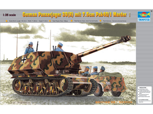 Trumpeter Scale Models 354 1/35 German Panzerjaeger 39(H) w/7.5cm Pak 40/3 Anti-