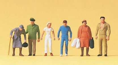 Preiser 14023 HO Scale Pedestrians Passers-by w/Policeman