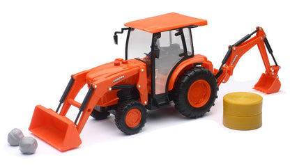 New Ray SS-33123A 1/18 Kubota Farm Tractor Backhoe Loader