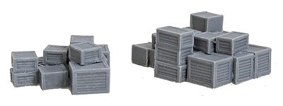 Bar Mills 1004 N Scale Assorted Crate Stacks -- Unpainted - 2 Large Groups