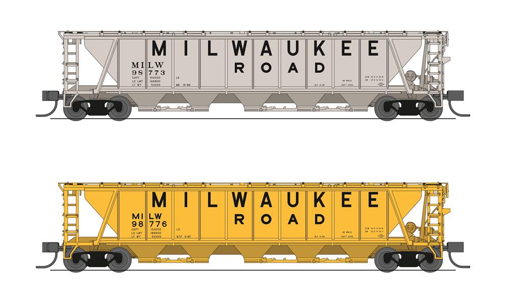 Broadway Limited 7262 N H32 Cvd Hopper Milw 2Pk