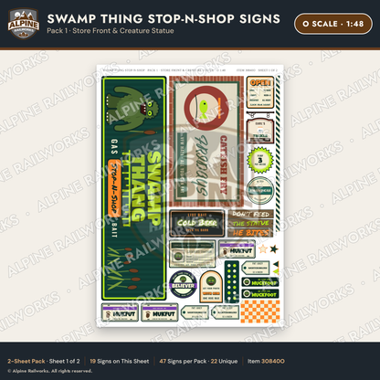 Alpine Railworks 30840O O Scale Roadside Signs - Swamp Monster Store