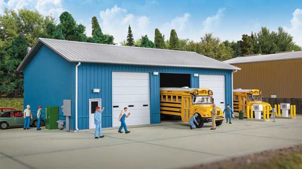 Walthers Cornerstone 933-3360 HO Scale Bus Maintenance Garage -- Kit - 6-9/64 x 8 x 3-5/16"  15.6 x 20.5 x 8.4cm