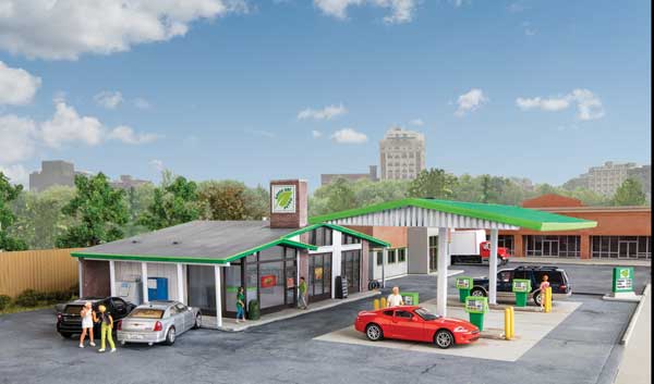 Walthers Cornerstone 933-3542 HO Scale Modernized Gas Station -- Kit - Main Building: 10-1/2 x 9 x 3-3/16"  26.6 x 22.8 x 8cm