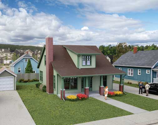 Walthers Cornerstone 933-3797 HO Scale Craftsman Bungalow -- Kit - 7 x 4-7/16 x 3-7/8"  17.7 x 4.4 x 9.8cm