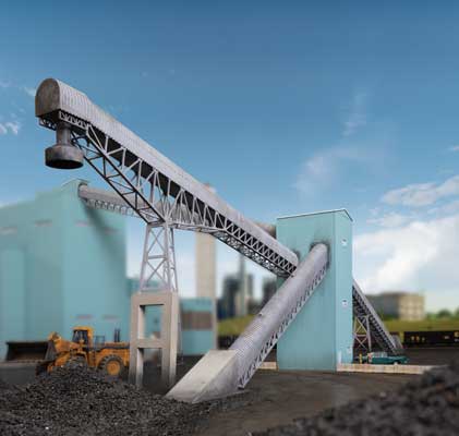 Walthers Cornerstone 933-4171 HO Scale Conveyors with Transfer House -- Kit - 3-11/6 x 20-1/8 x 13-1/8"  95.7 x 51.1 x 33.3cm (With Conveyors)