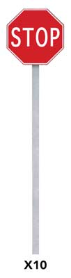 Walthers SceneMaster 4212 HO Stop Signs pkg(10) Red