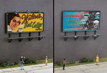 Walthers SceneMaster 4253 HO Wall-Mounted Billboards Kit pkg(3)