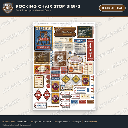 Alpine Railworks 30985O O Scale Roadside Signs - Giant Rocking Chair