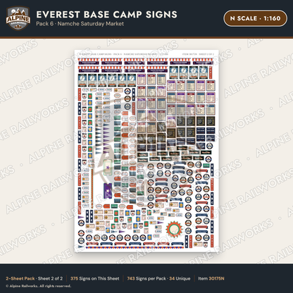 Alpine Railworks 30175N N Scale Everest Base Camp Signs