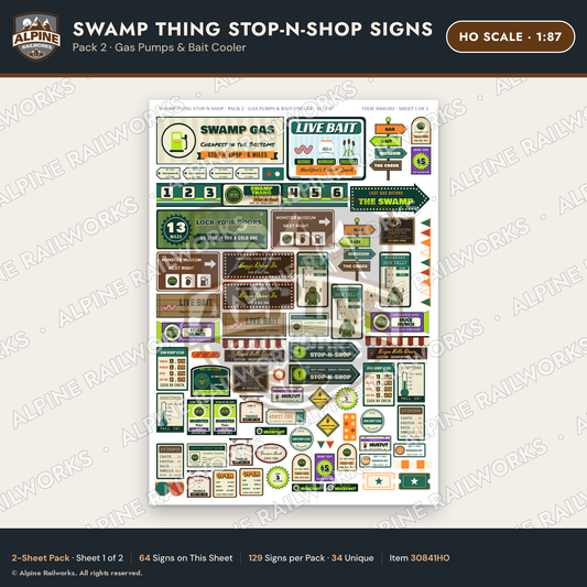 Alpine Railworks 30841HO HO Scale Roadside Signs - Swamp Monster Store