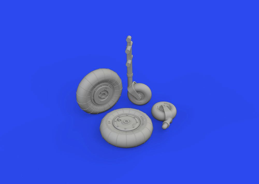 Eduard 648914 1/48 Aircraft- Bf109K4 Wheels for EDU (Mask & Resin)