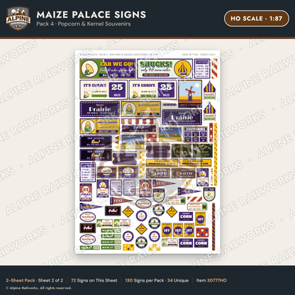 Alpine Railworks 30777HO HO Scale Roadside Signs - Corn Palace