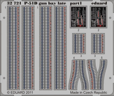 Eduard 32721 1/32 P-51D Gun Bay Late for Tamiya (Pre-Painted)
